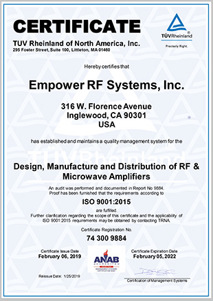 ISO 9001:2015 sertified